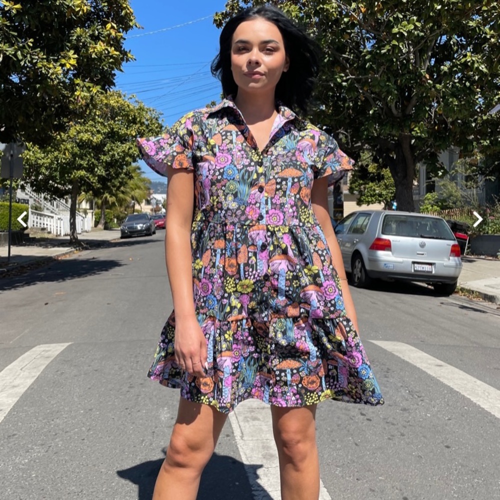 Nooworks eloise mushrooms dress EUC small. Only worn twice. Cotton w/ pockets.